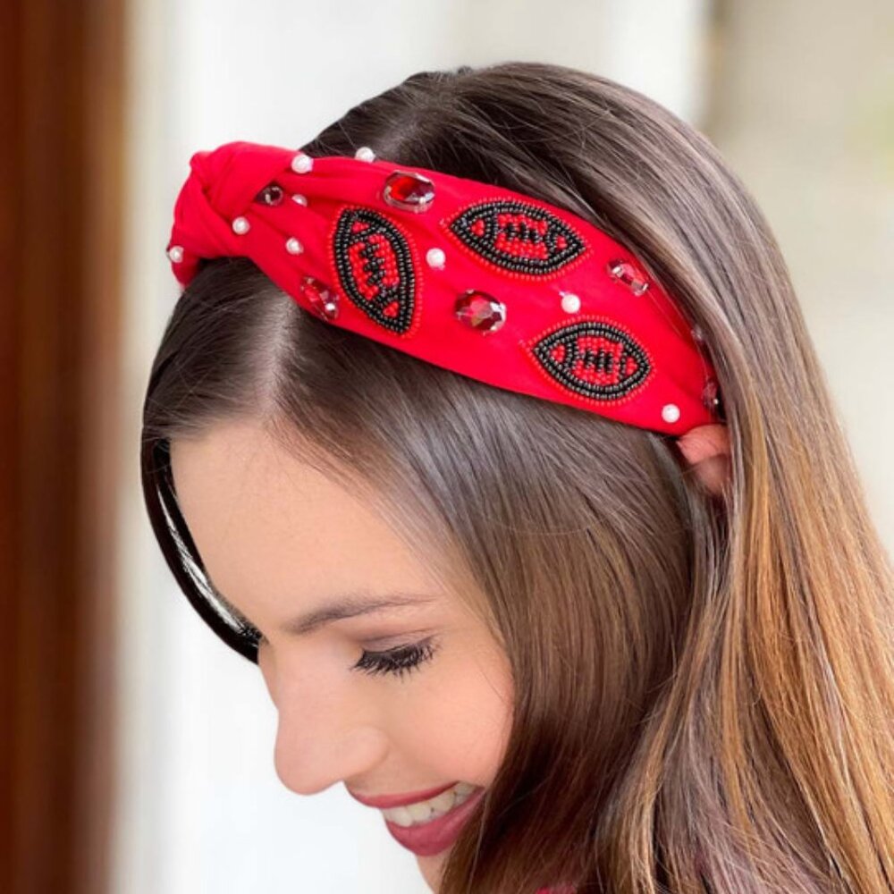 Georgia Bulldogs College Football Red Black Fans Gameday Beaded Headband NEW